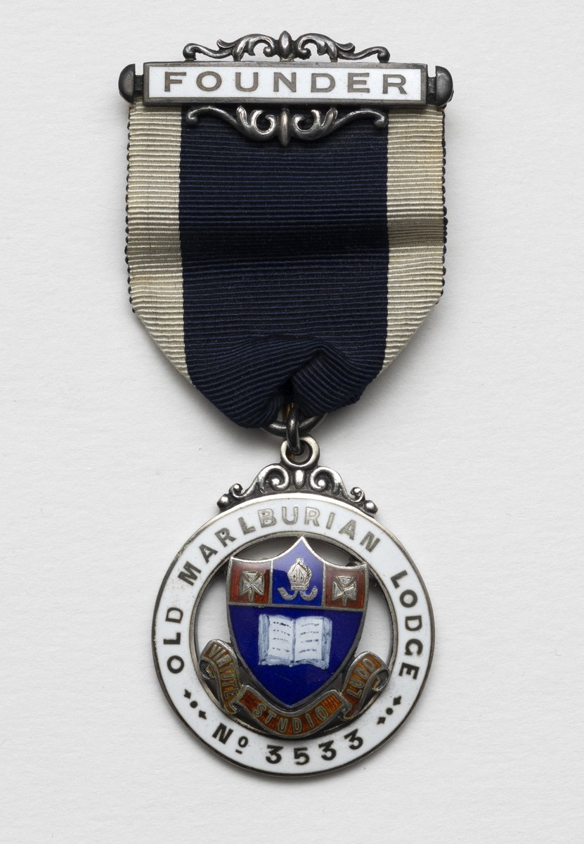 OMLodge's tweet photo. Masonic jewels can be struck to celebrate significant events in a lodge's history - in this case, the creation of the Old Marlburian Lodge itself. This jewel was crafted from silver and enamel in 1910, and was presented to every founder of the lodge at that first meeting in 1911. https://t.co/AZmnCcsuKp