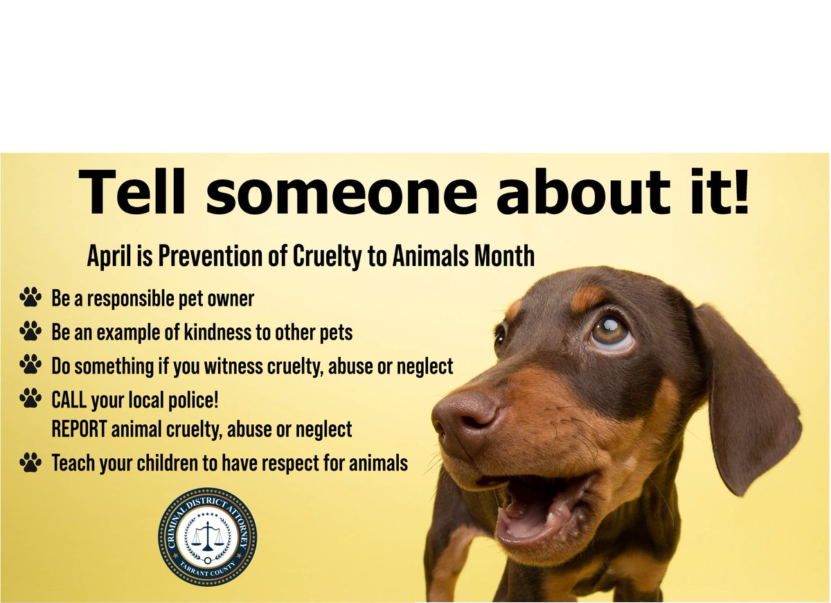 Prevention of Cruelty to Animals Month. There is no excuse for animal abuse.
