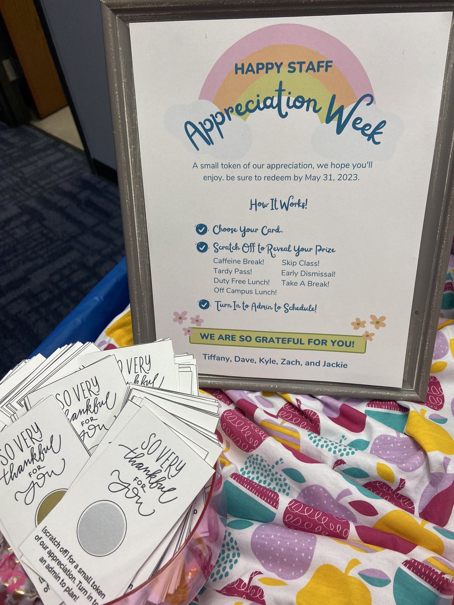 tiffany_brennan's tweet image. Our @Nagel_PTO showered our staff with love this week but we couldn’t let the week go without a special treat from the admin team. Scratch offs it is!

#ONENEST #middleschoolmatters #teacherappreciation