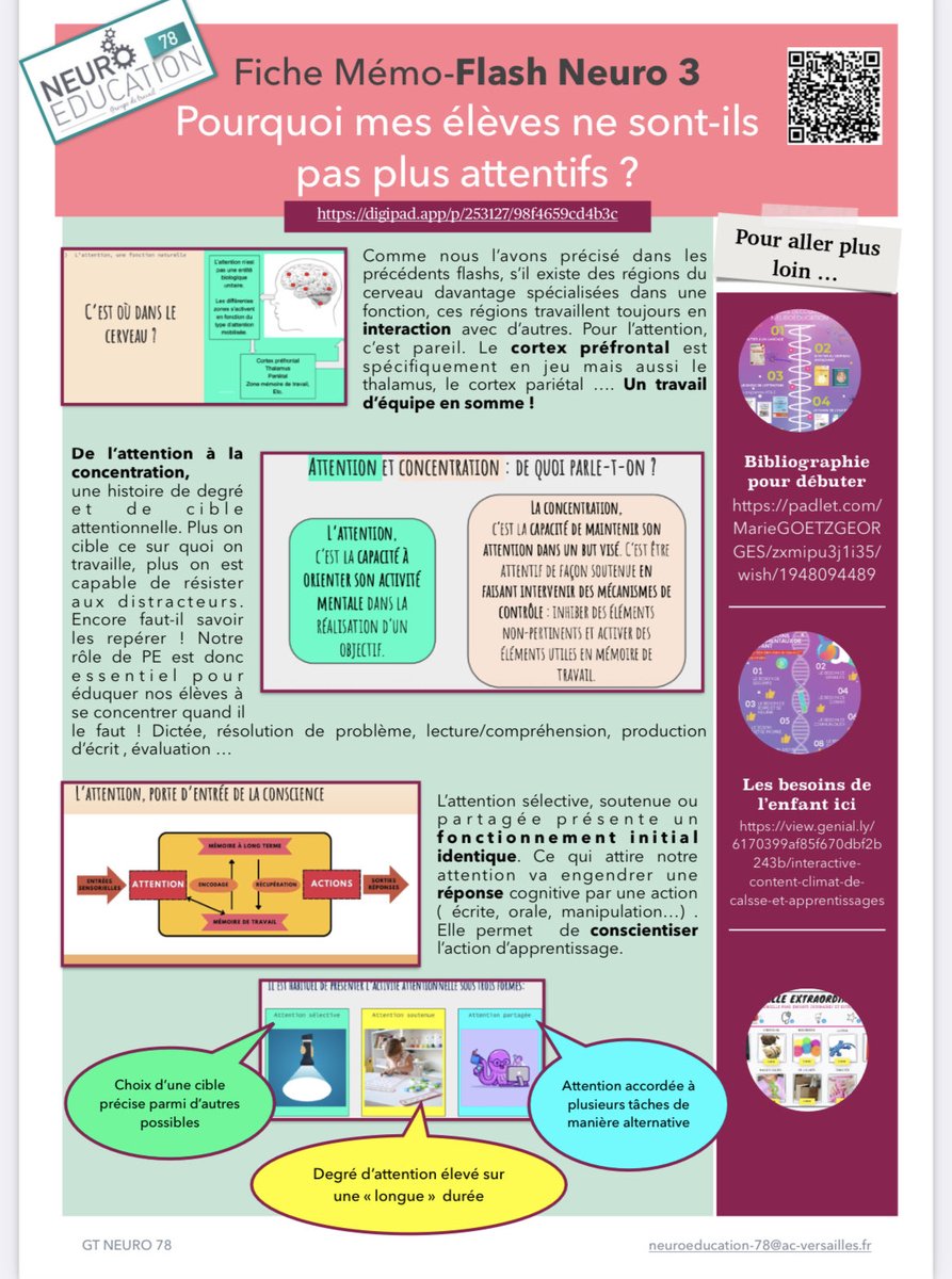 isafil's tweet photo. Pépite ❤️

Mais pourquoi donc nos élèves ne sont-ils pas attentifs ? 

Ce mémo est un concentré d’informations et de ressources pour comprendre cette fonction cognitive essentielle à l’apprentissage et pour agir en classe 👍

https://t.co/twThFroA2H

⁦@acversailles⁩ 🙏 https://t.co/VVsOpt9y4j