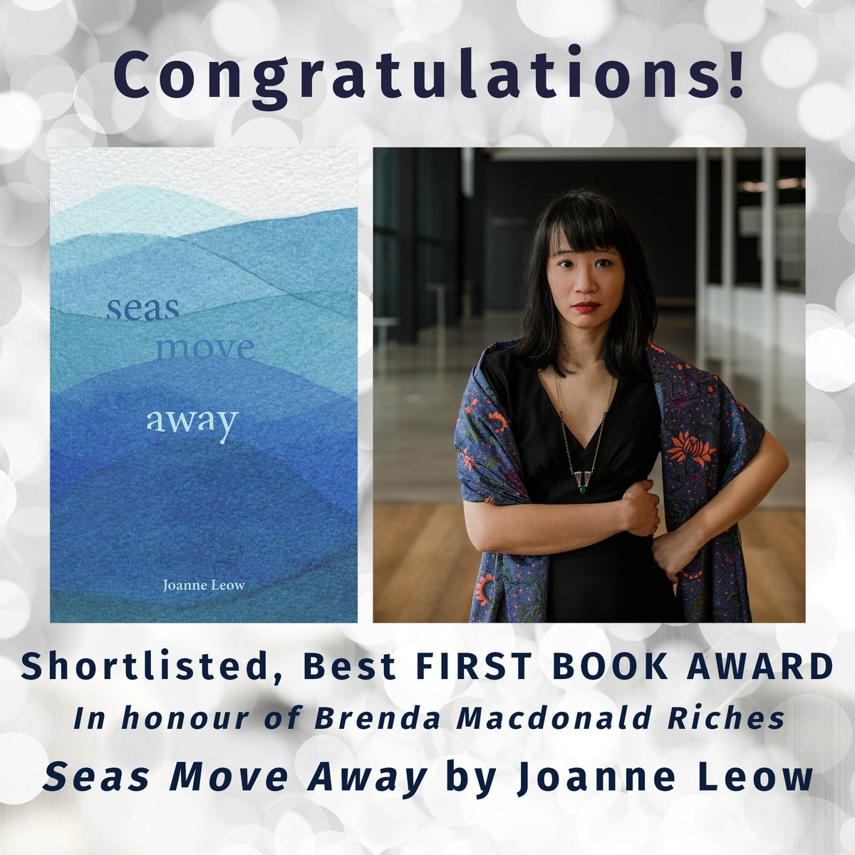 Congratulations to @joleow and her book SEAS MOVE AWAY, shortlisted for the Best First Book at the @SaskBookAwards. Winners will be announced May 4th. Congratulations to all the nominees! To learn more about the awards please visit their website at bookawards.sk.ca