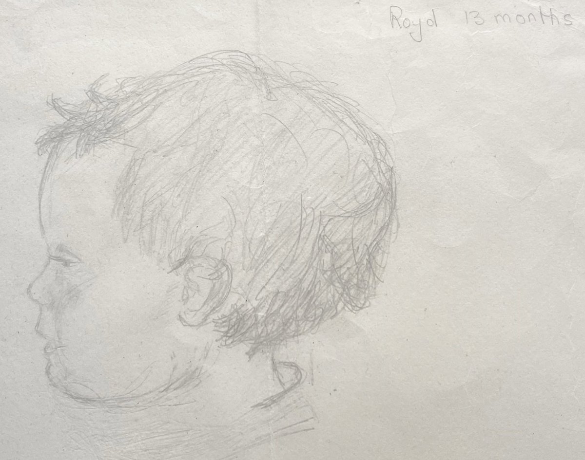 Me, 13 months old, drawn by my mum.
Last week we said goodbye to our perfect mum. There’s a hole left that can never be filled and a part of all of us will always feel empty.
We were blessed to be part of her life and she made us complete x