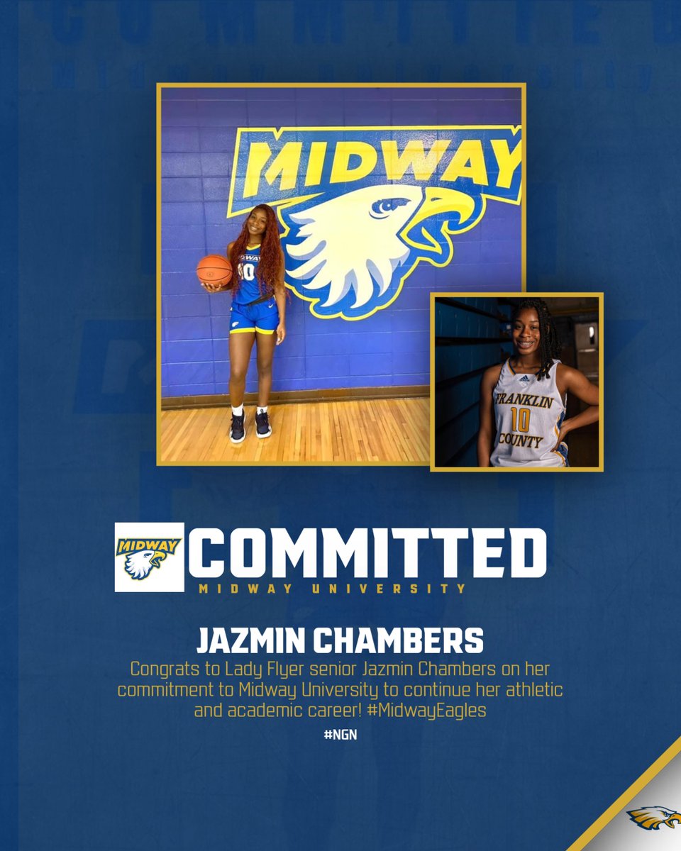 Excited when one of our players has the opportunity to play at the next level. Hard work and perseverance through adversity has placed her in this position. Congrats to Lady Flyer senior #10 Jazmin Chambers on her commitment to Midway University! #NGN