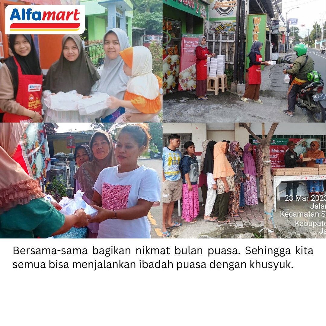 alfamart's tweet photo. Bersama-sama bagikan nikmat bulan puasa. Sehingga kita semua bisa menjalankan ibadah puasa dengan khusyuk.
-
Informasi kegiatan CSR perusahaan lebih lengkap di @alfamart.tv
.
.
----
#AlfamartForAll #BerbagiKebaikan https://t.co/EnA5sIg9oM