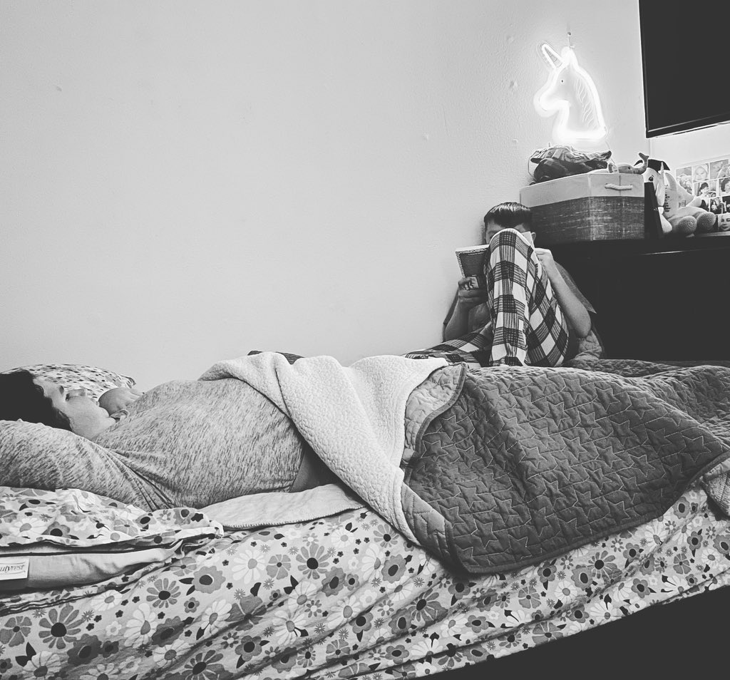 Minacirkic's tweet photo. He’s amazing . She picked up a book at the book fair , he has decided to read her a chapter a night ! Siblings of special needs children are amazing ! It’s also #Ramadan and he’s fasting 💕Yall he’s not even 12 yet 💕#hemispherectomy #brainsurgery #halfabrain #aminastrong💜 https://t.co/zzmj9JLXIN