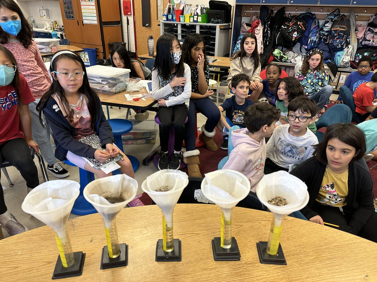 Which soil component do you think holds the most water? The least? Which is best for planting in? So many questions and answers during this science investigation! #FHHighlights