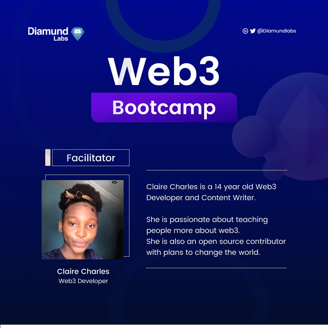 Diamundlabs's tweet image. Our Blockchain development bootcamp keeps getting better by the day.

Our Day 6 facilitator @claire__charles joined us this evening and shared from her deep knowledge in #SmartContracts and #DecentralizedApplications.

We asked for the best and we&apos;re definitely getting it.💯