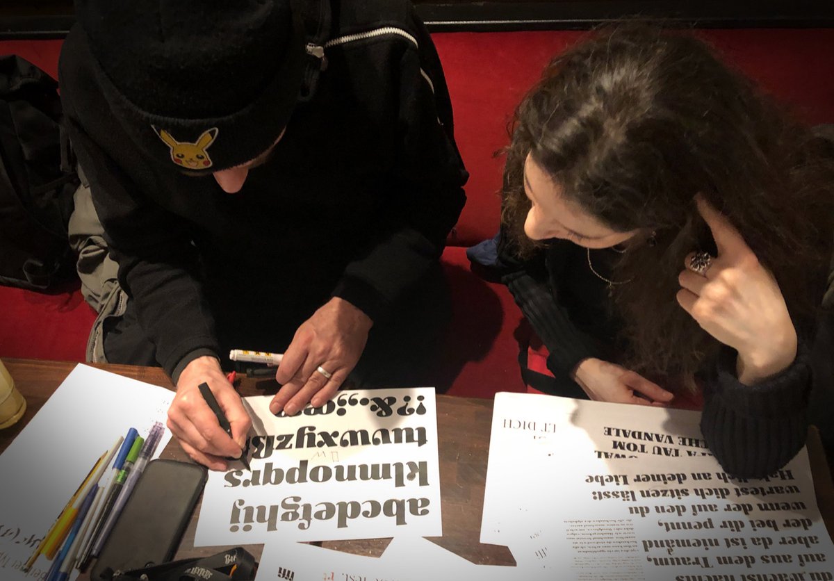 typostammtisch's tweet photo. Type Crit III!!! Am 30. März. Kommt mit euren ausgedruckten Arbeiten vorbei, besprecht sie vertraulich, holt euch Anregungen von versierten Kolleg·innen.
·
https://t.co/pz6J17KkEt
·
#Typostammtisch #Berlin #TStT102 #TypeCrit #typedesign #workinprogress #Werkstatt
photo @sk_txet https://t.co/yymyYlxlPR