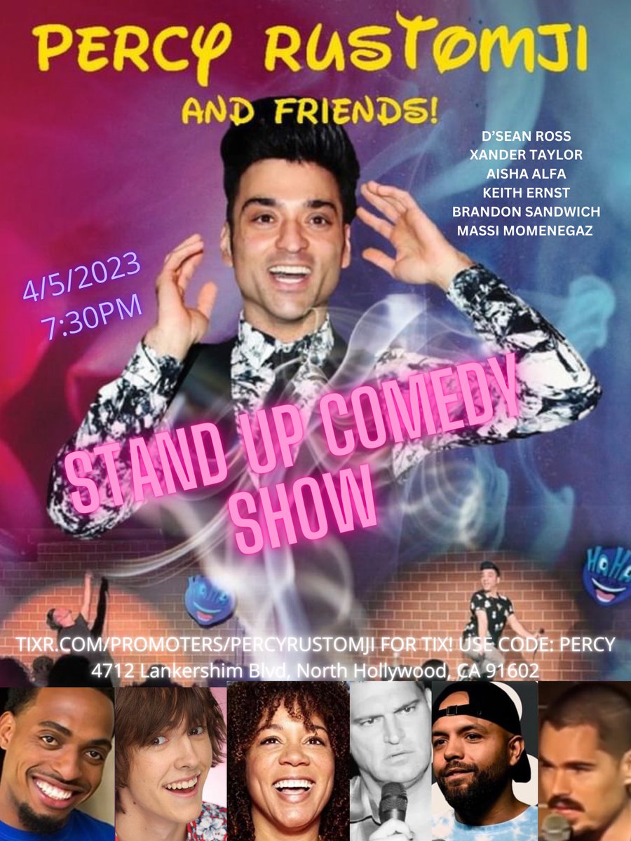 PercyRustomji's tweet photo. PERCY AND FRIENDS @Hahacafecomedy APRIL 5TH!!! 8PM!
https://t.co/uvNC8pvtSD
Use promo code : PERCY
#standupcomedy #hahacafe #northhollywood #gay #lgbt https://t.co/2UAjrQpArv