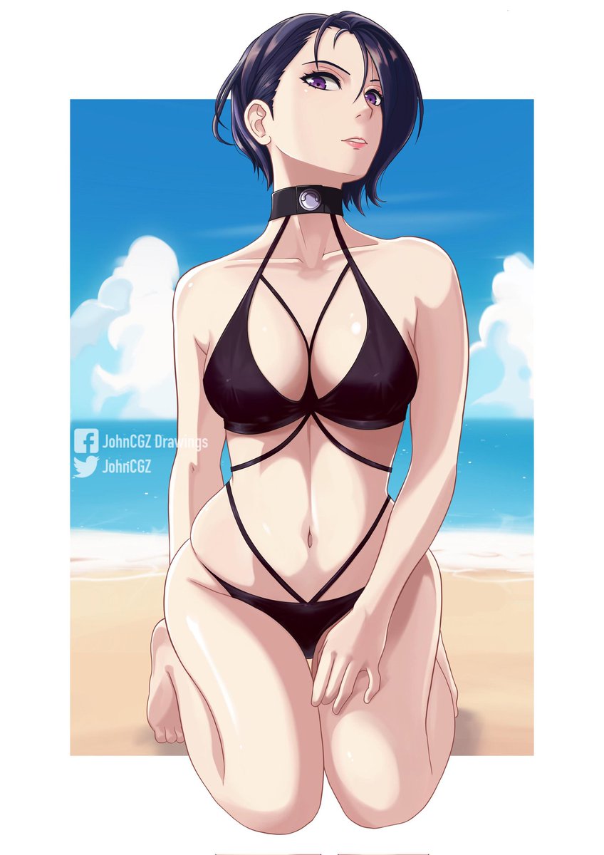 Misaki dropped the shades from her face and looked over the male waist deep in the water. 

"Hmm..."