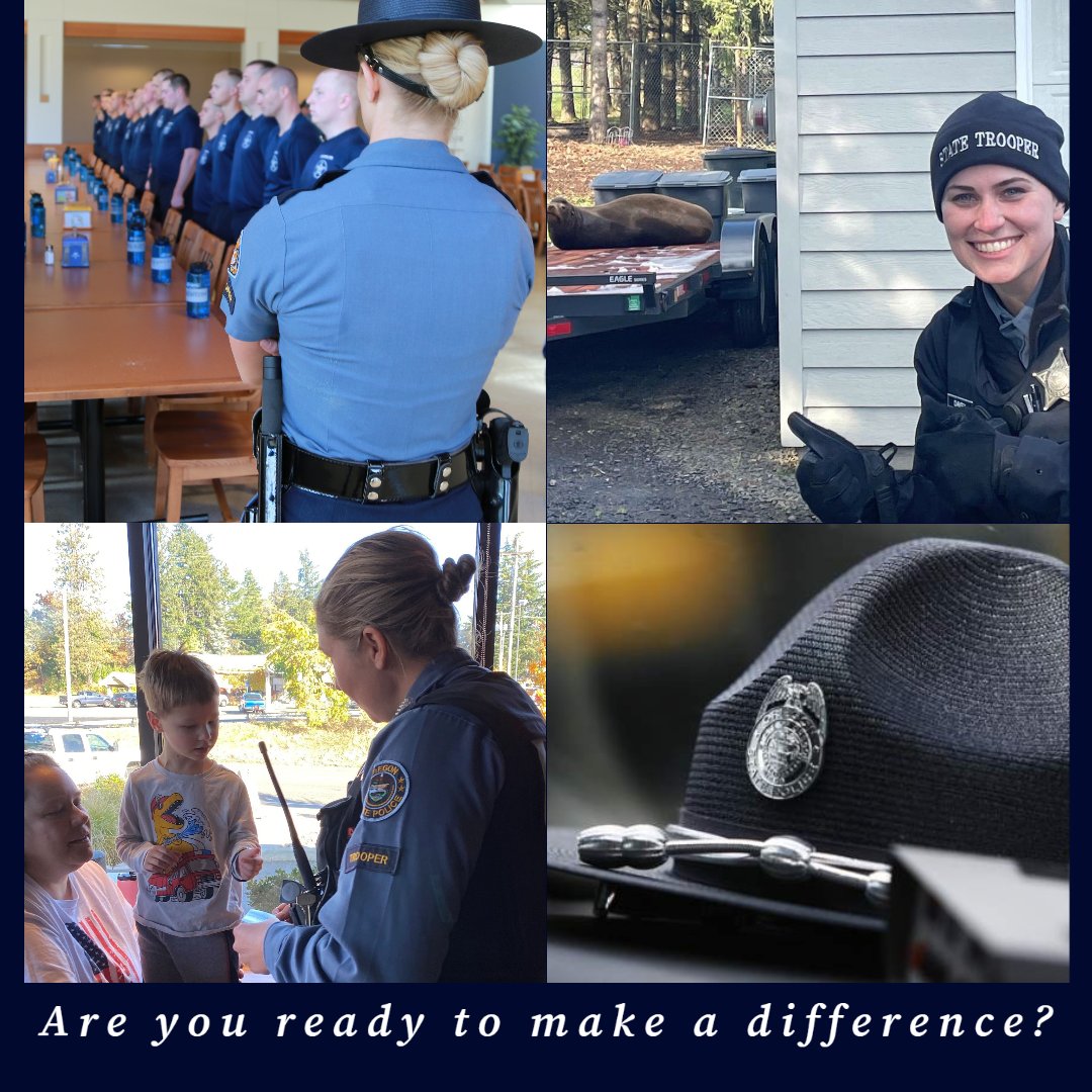 ORStatePolice's tweet photo. After a brief hiatus for OSP to streamline our Trooper hiring process, we are set to open the Trooper application process for entry-level and lateral applicants next week. Go to https://t.co/hHCy33WBYD to find out more!
#BEATROOPER #JOINOSP https://t.co/dKCdyt7u2l