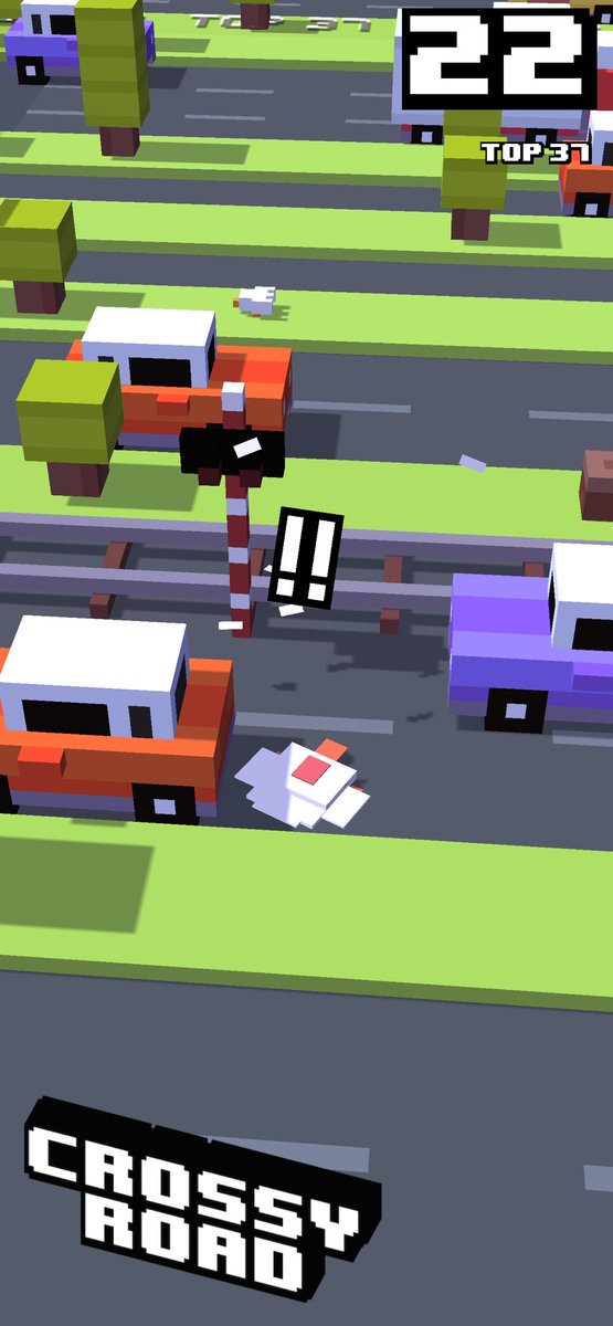 chicsweetdesign's tweet photo. 22 on #crossyroad. My top is 37. http://crossyroad.completely the child got ranovr https://t.co/j8ung5eILF