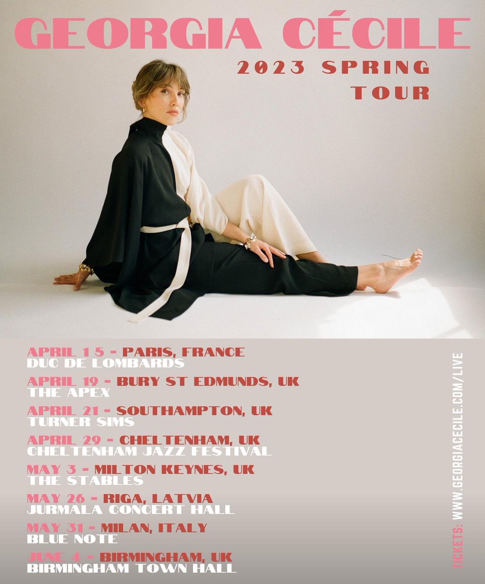 Georgia Cécile 2023 Spring Tour 🌷 Can't wait to see you all soon!!! Tickets on sale now 🎟 - georgiacecile.com