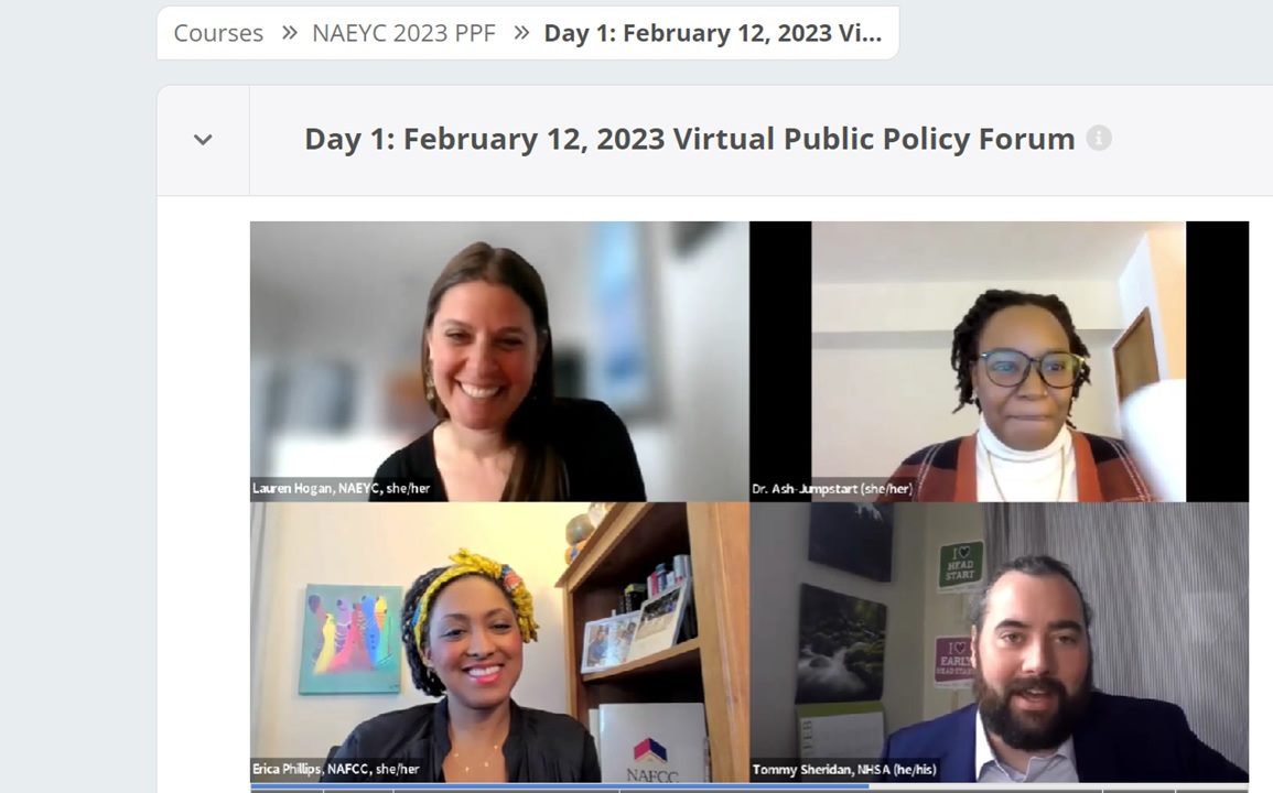 nafcc's tweet photo. Jerletha McDonald, (Sr. Manager of Communications) @NAFCC participated on a plenary panel titled the Business of Family Child Care at @NAEYC PPF. Erica Phillips (Executive Director) also participated in the virtual opening session for the forum.
#NAFCC #FamilyChildCare https://t.co/DAAmyuUGFj