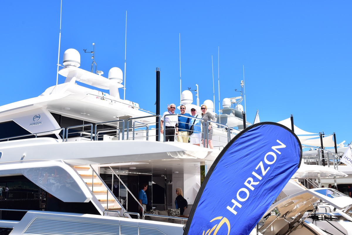 HorizonYachtUSA's tweet photo. It's another gorgeous day at the Palm Beach International Boat Show. We invite you to join us and explore Horizon Yachts' stunning lineup, including the FD80, FD87, and FD110.
#DefineYourHorizon
#HorizonYachts #HorizonYachtUSA #PBIBS #PalmBeach #BoatShow #FD110 #FD87 #FD80 https://t.co/TV6TYjF89S