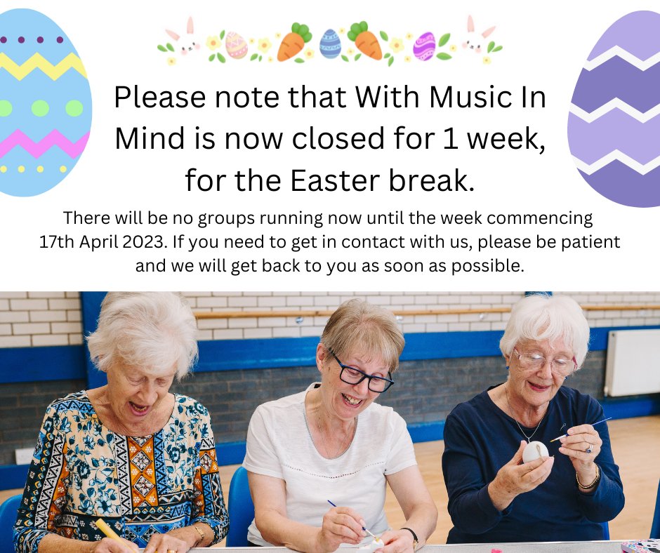We are closed for one week for Easter! We look forward to seeing you all again very soon and hope you all have a lovely break 🎶