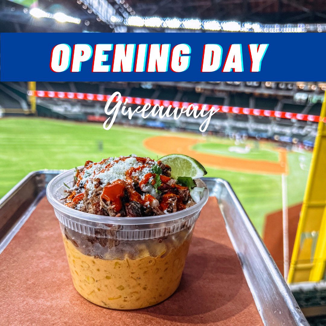 🚨Giveaway Alert!🚨 Want to go to opening day 3/30 to see the @rangers kick off their 2023 season? Here’s your chance to win TWO VIP tickets, sit with <a href="/eljefehurtado/">Brandon Hurtado</a> and family in section 104, and enjoy the game with all you can eat BBQ! Drinks included!
 
TO ENTER:
 
1.