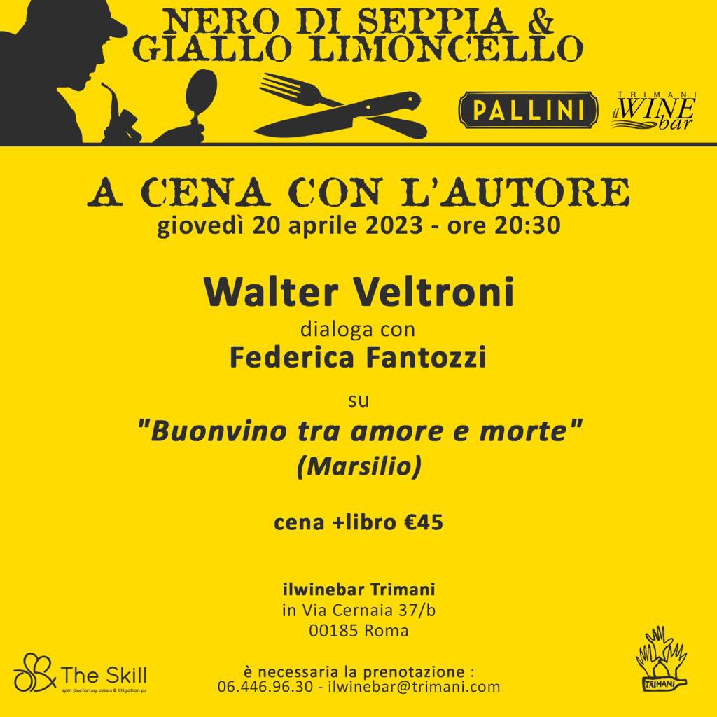 Prossimo appuntamento di #GialloLimoncello giovedì 20 aprile  all’Enoteca #Trimani. Ospite @VeltroniWalter con il suo ultimo libro #BuonvinoTraAmoreEMorte intervistato da @federicafan 

#gialli #thriller #libri  #LimoncelloPallini @MarsilioEditori  @TrimaniCarla @sweetlemongal