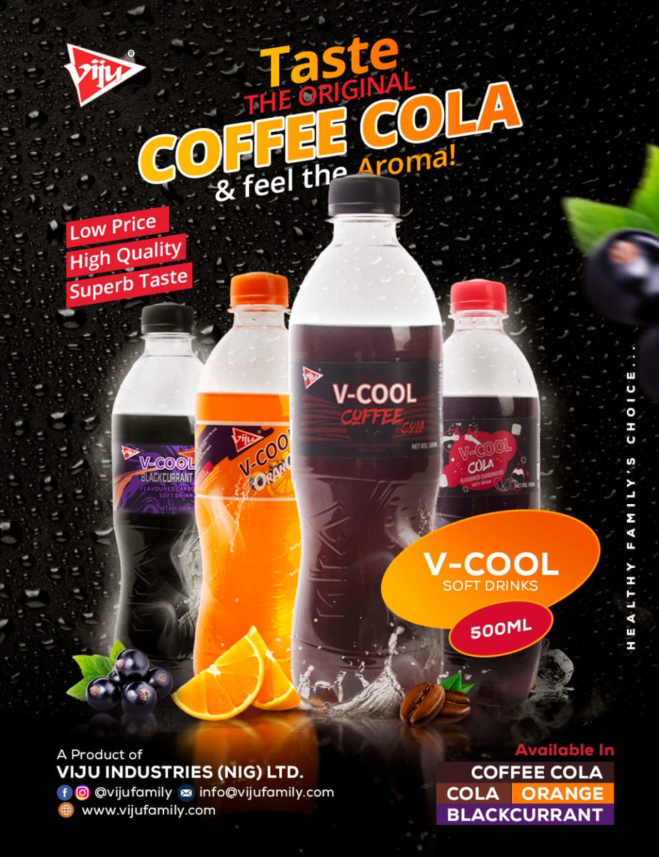 kolanfemi's tweet photo. Upgrade your soft drink game with V-Cool Coffee Cola, the beverage that's as unique as it is delicious. #Vcool #CoffeeCola #Upgrade https://t.co/FgVdzx5P92