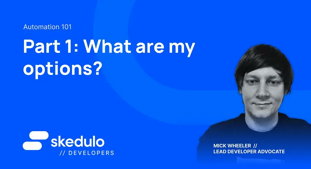 Do you need to automate 🤖 something on the @Skedulo Pulse Platform, but aren't sure where to start? 🤔

@mickwheelz_ has you covered in their latest post, Automation 101: What are my options?

You can check it out here: skd.io/km4ew