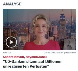 SandraNavidi's tweet photo. WATCH: Mein neues @ntvde @teleboerse @RTL_com Interview live aus #NewYork zur #Bankenkrise & #Finanzkrise: "US-Banken sitzen auf Billionen von unrealisierten Verlusten"
https://t.co/cvl7ciTBBL
#BTFP #BankTermFundingProgram #QE #Bank #Bankrun #BankCrash #Fed #FDIC #ECB #DeutscheBank #SiliconValleyBank #SignatureBank #RepublicBank #Yellen #Biden #Powell #Schattenbanken