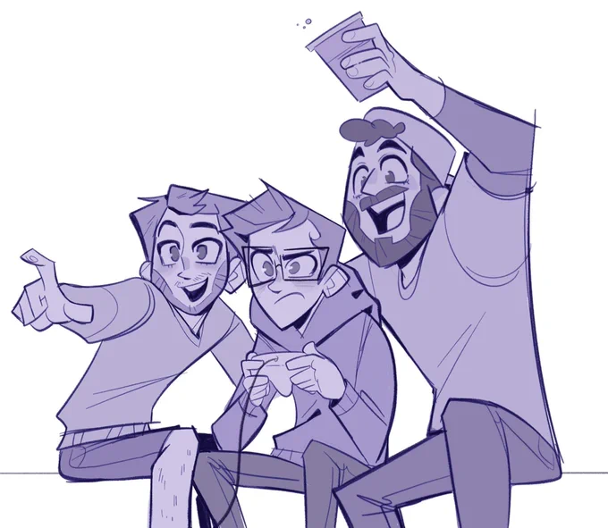 YEAAAHHH!!! I commissioned my friend  to draw the guys hanging together!! I really love how this came out!!!!! 