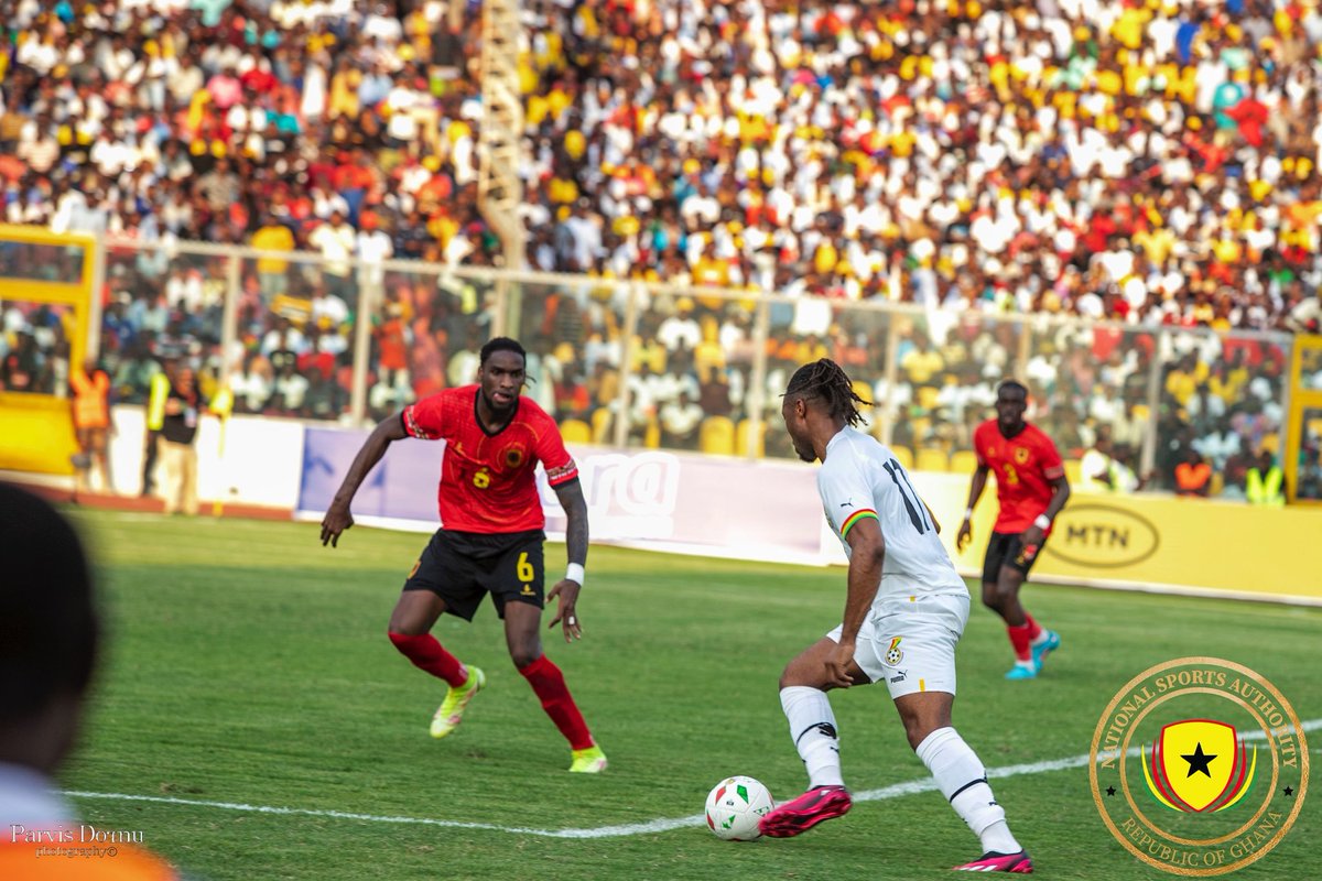 _ParvisDornu's tweet photo. Let's go back to yesterday at the Baba Yara Sports Stadium 🏟  Action-packed pictures 📸 
FT: 🇬🇭 𝗚𝗛𝗔𝗡𝗔 1️⃣-0️⃣ 𝗔𝗡𝗚𝗢𝗟𝗔  🇦🇴

#BlackStars | #AFCON2023Q | #GHAANG | #BringBackTheLove 

📸: @_ParvisDornu https://t.co/UHbYh1VpWj