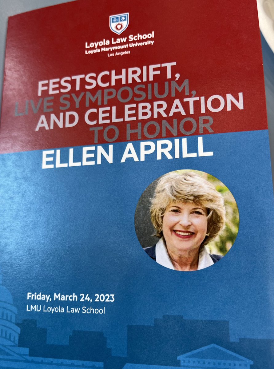 Feeling privileged to attend today’s Symposium <a href="/LoyolaLawSchool/">Loyola Law School</a> in celebration and honor of the work of @EllenAprill