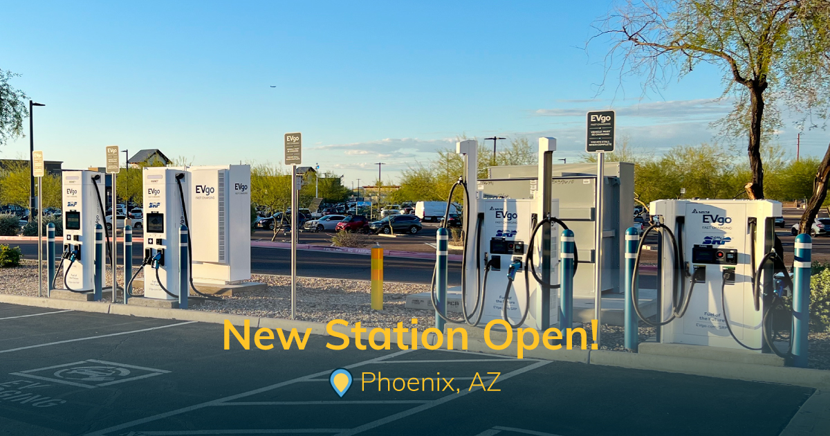 evgonetwork's tweet photo. From coast to coast, EVgo is opening new fast charging stations for drivers to power up on the go! Check out these recently opened stations in Colorado and Arizona. We're #EVgoingUp. Where do you want to see us build next? https://t.co/vLhA2e4VWd