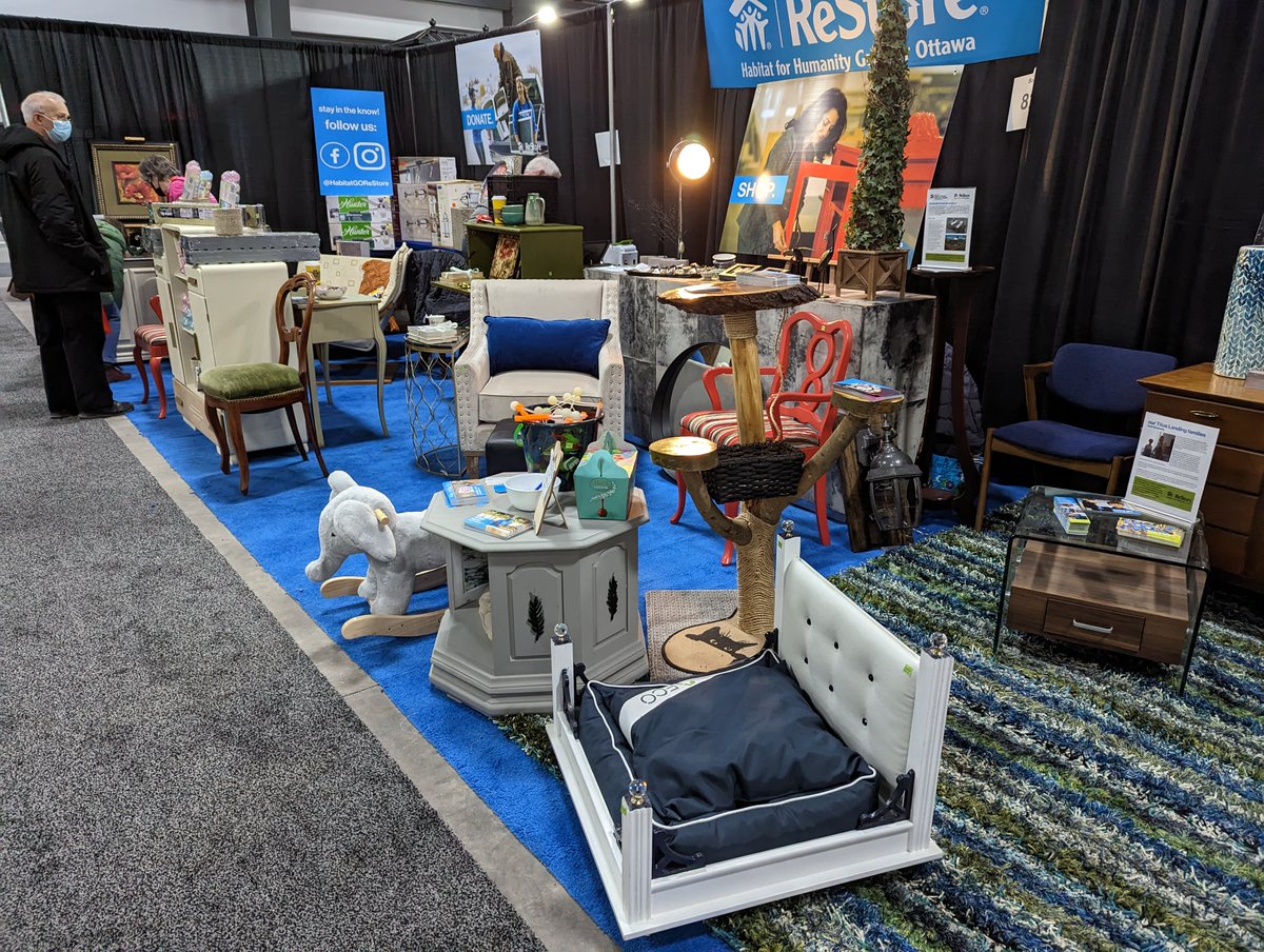 The <a href="/HabitatGO/">Habitat for Humanity Greater Ottawa</a> #ReStore is at the <a href="/OttawaHomeShows/">Ottawa Home Shows</a> all weekend! Visit our booth (#829) to check out select furniture and home décor on sale for all home show attendees. 

Stop by and receive a 20% off coupon when you sign up for our ReStore Weekly e-Flyer!