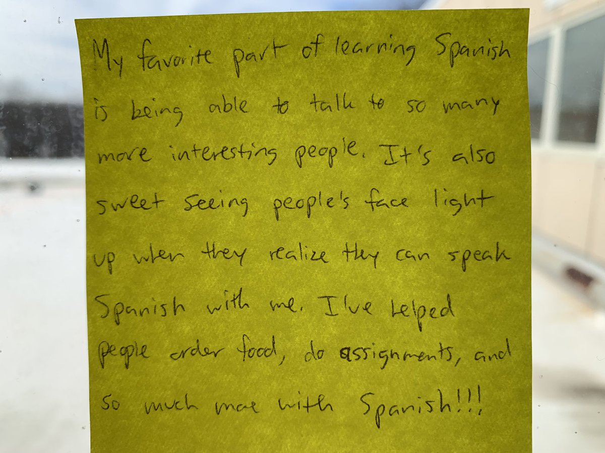 mps_MrsCunha's tweet photo. In honor of World Language Week this month, we asked Millbury students what they love about learning languages, and here is some of what they had to say! 🌍 https://t.co/n74QVj6EBS