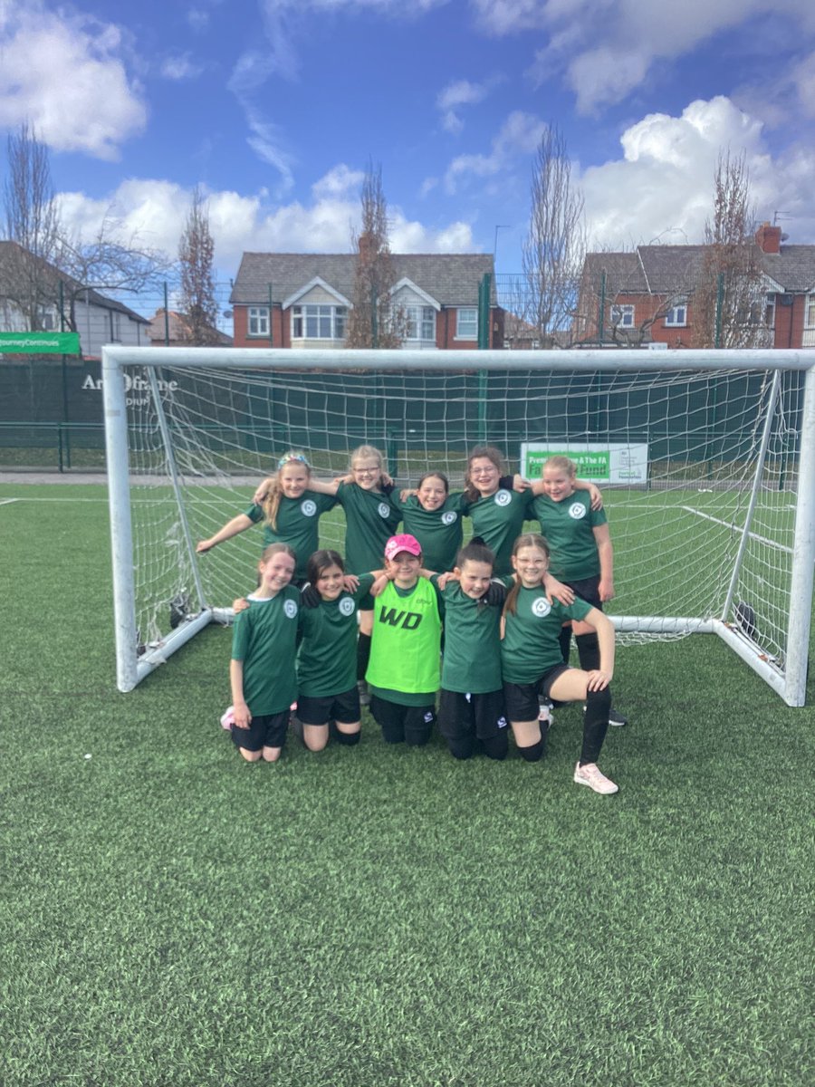 StaidansbSMoore's tweet photo. The year 5 girls seemed to have enjoyed their football festival today. Thanks to @gilchristsport and @StHelensSG https://t.co/qN9iBpiEE6