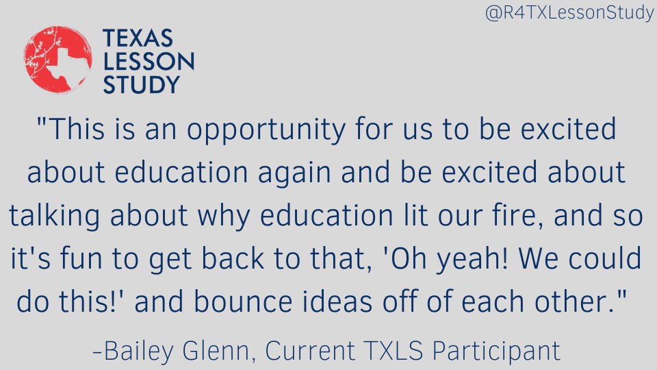 A teacher currently leading TXLS on her campus shared these powerful words about her experience with Texas Lesson Study. 🔥 If you want this kind of excitement on your campus, send us a message!