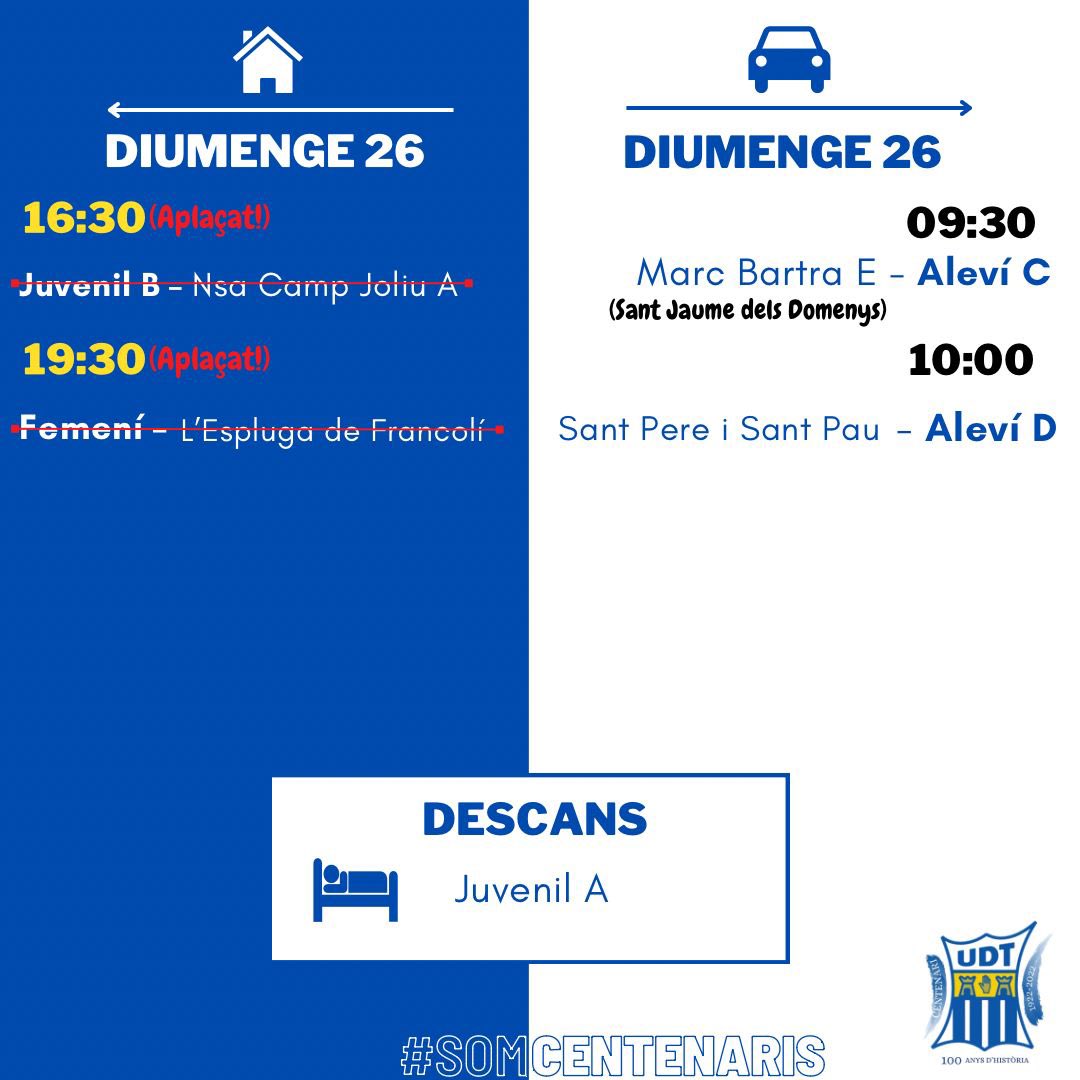 Partits del cap de setmana!🔵⚪️
#torredembarra
