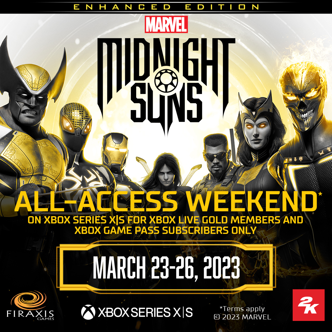 Marvel's Midnight Suns on X: Xbox Players! Do you have one of the  following: ✓ Xbox Live Gold ✓ Xbox Game Pass Yes? Yes! Then you're in luck.  Experience Marvel's Midnight Suns