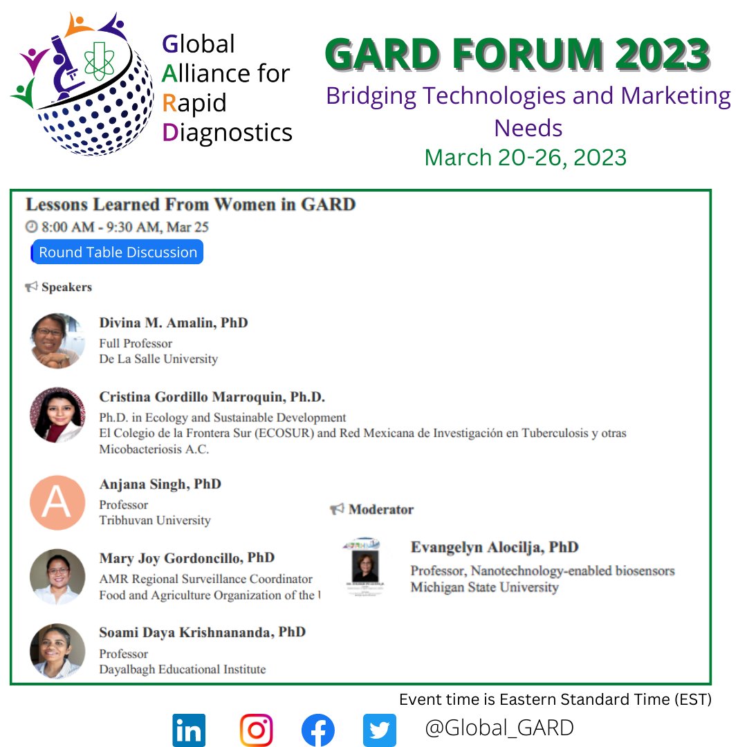 global_gard's tweet photo. 💻🌍🗺️Are you passionate about innovation in healthcare? Register for GARD and help shape the future of rapid diagnostics. Participate in Roundtable Discussion with Evangelyn Alocilja and other speakers. @MSU_BAE
@CANRatMSU @MSU_EGR  Free Registration at https://t.co/wGKV3197Dg https://t.co/fAy1Oftwdb