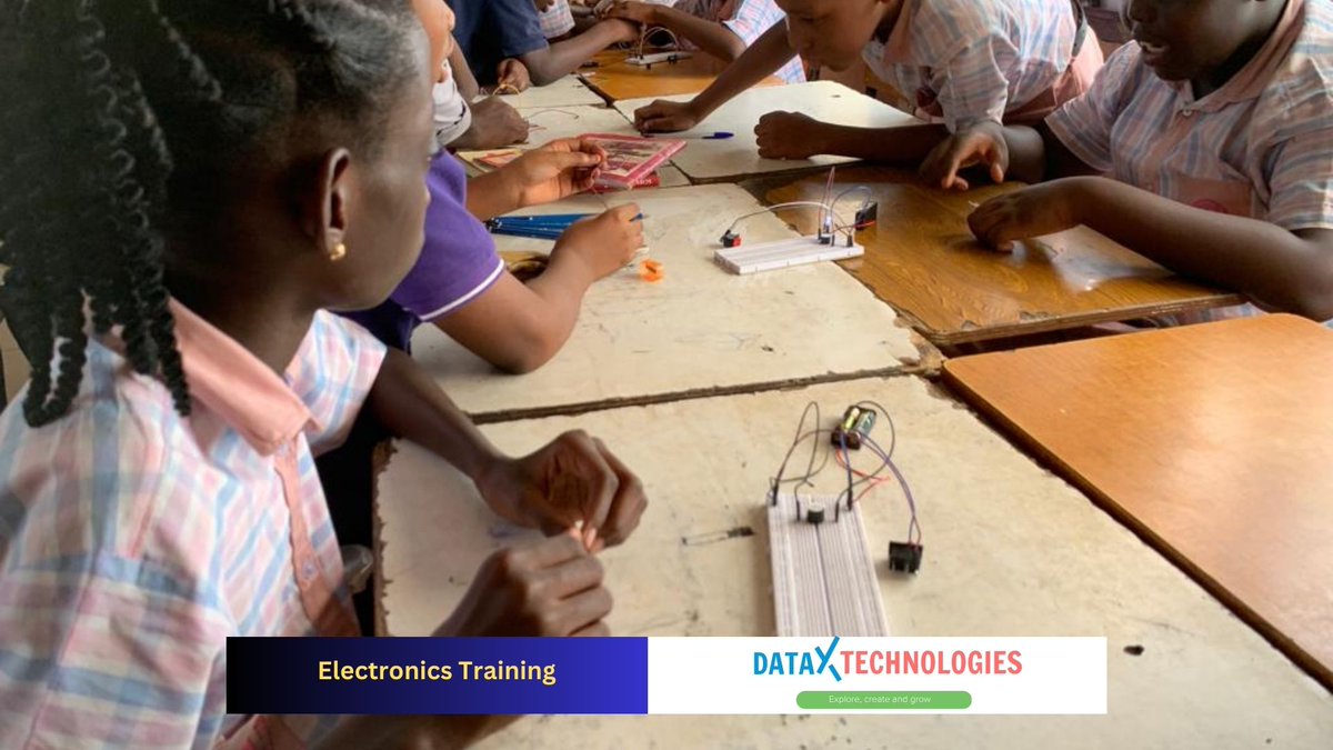 dataxtech_gh's tweet image. Data X Technologies partnered with Kids Makers to train 45 students from Froebel Educational Complex in Electronics. They were introduced to the components and operation of an electrical circuit.

#DataX
#kidsmakers
#stemeducationforkids 
 #electronics