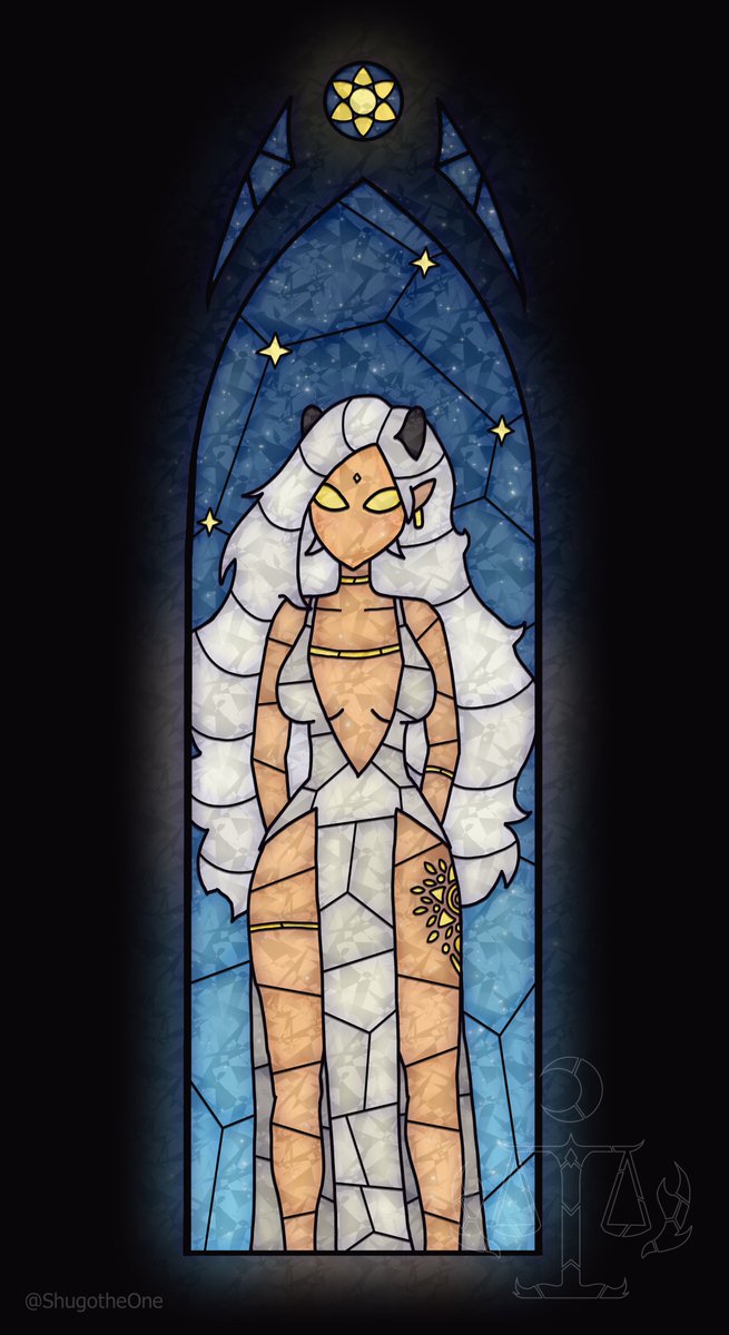 A stained glass for a celestial being, how fitting!

OC by <a href="/madyaxx/">「MΛDYΛXX」 ❣️</a> 
#StainedGlass