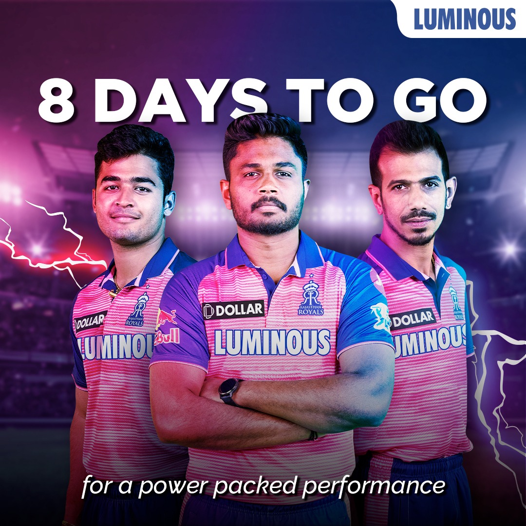 myluminous's tweet image. Fasten your seat belts. The power-pack cricketing season is all set to begin. We are excited for an #uninterrupted entertainment.
#RoyalLuminous #RajasthanRoyals  #luminous #UninterruptedPower
