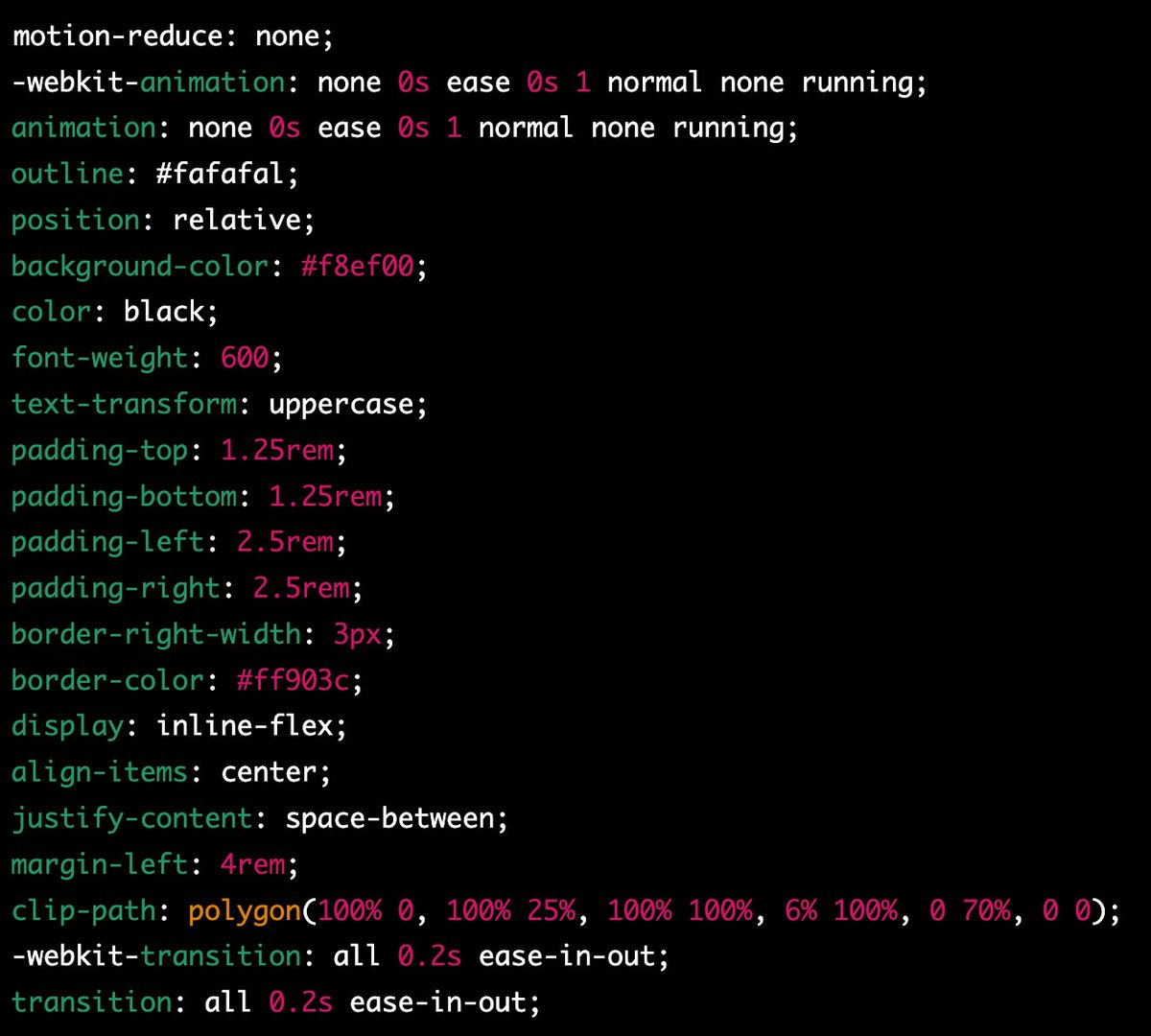 _rxluz's tweet photo. @amcdnl These CSS properties are the equivalent of the Tailwind classes that you provided https://t.co/aGp9eYbAEy