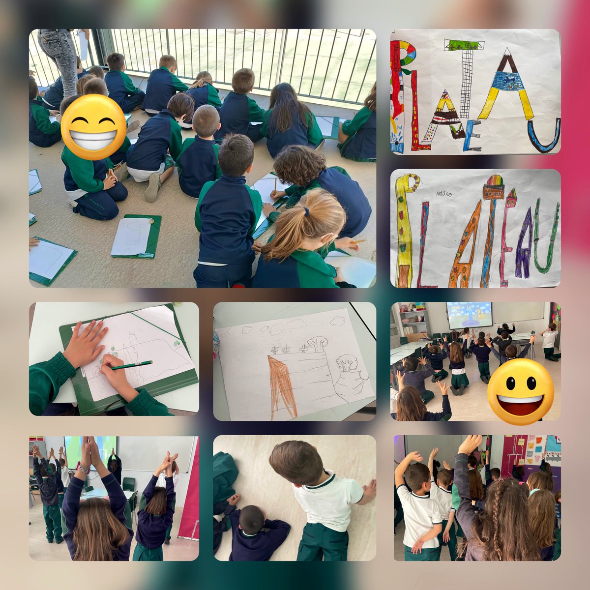 Patricia_HBST's tweet image. What a lovely Friday afternoon! Drawing outdoors and Yoga #SpringActivities #Year1  #LearningThroughMovement @HBSTORREJON