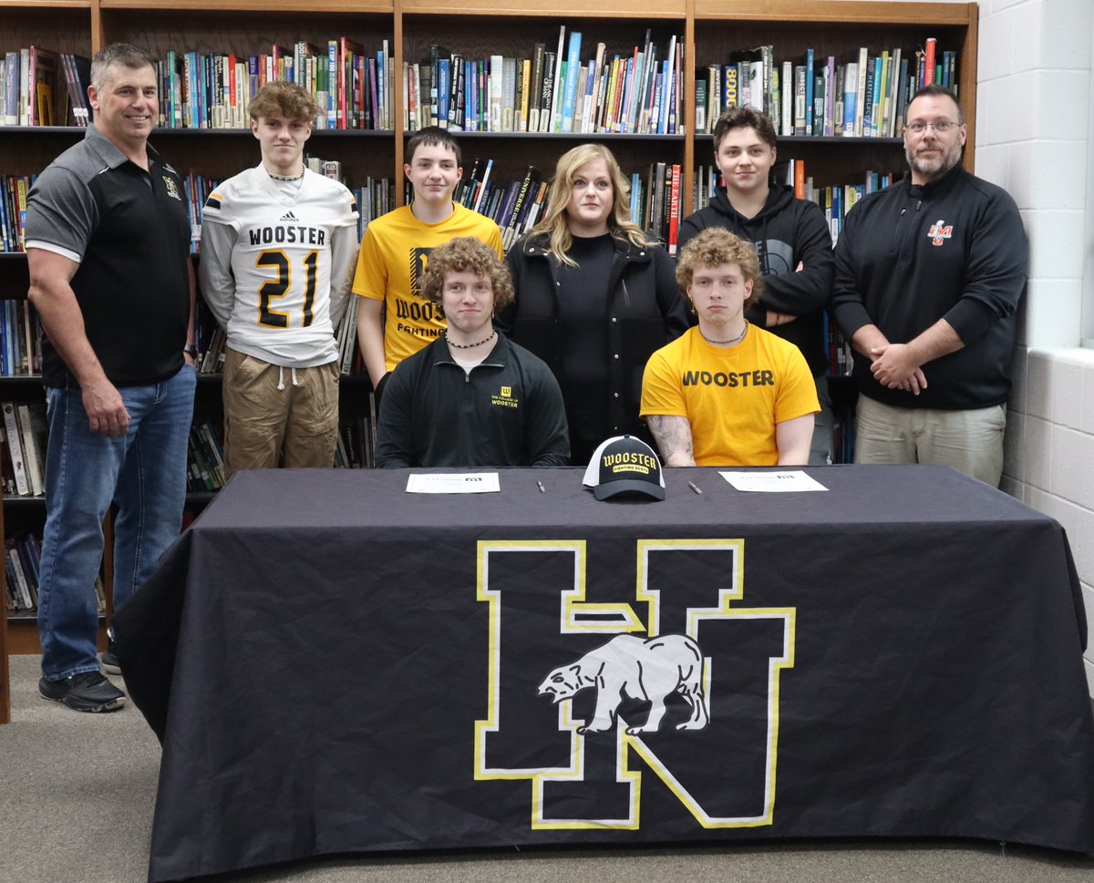 HNpolarbears's tweet photo. Congrats to Connor &amp; Colby Curtis who signed their letters of intent to play football at The College of Wooster. They will be continuing their education studying journalism. We know they will be successful in all their future endeavors &amp; we can't wait to cheer them on next year! https://t.co/a6J3mflpwq