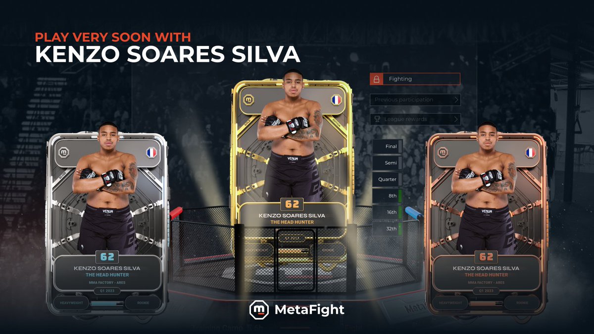 🎮 Be ready to play very soon with a new Fighter!

💪 Say hello to Kenzo "THE HEAD HUNTER" Soares Silva in <a href="/MetaFightOff/">MetaFight</a>

💥 This fighter brings his experience to the MetaFight Arenas!