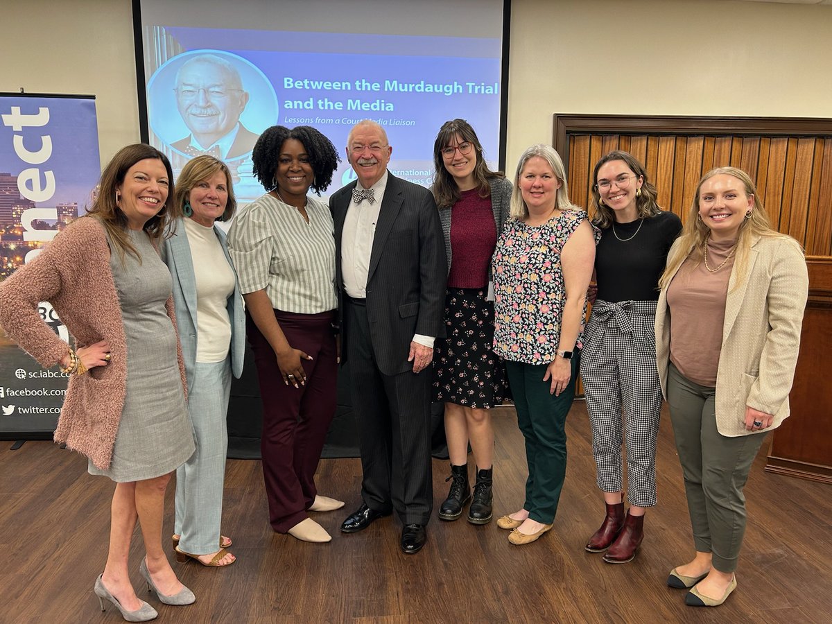 IABCSC's tweet photo. We enjoyed having court media liaison, attorney, and former USC professor Jay Bender speak with us about his experience with the Murdaugh trial! #MurdaughTrial #Communications #PR #Media https://t.co/JvIi7x2TMf