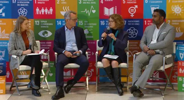 CGIAR's tweet photo. We need to put water at the heart of the climate discussion, because water is the way people are experiencing climate change, in particular farmers.  - @ClaudiaSadoff at @SDGMediaZone with  @dean_muruven  and @micdunford 

📺 https://t.co/UJUXDAcNOA 
#UNWaterConference https://t.co/By9bWOsNhk