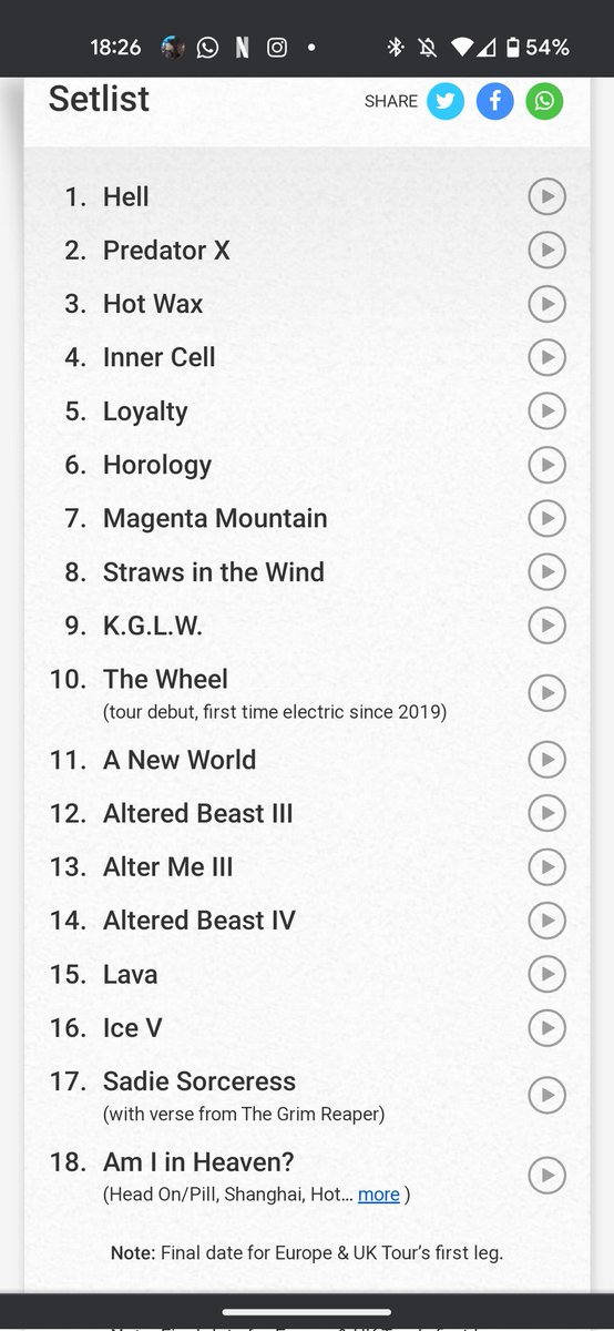 Ryuzberg's tweet photo. Fuuuckkk la setlist de ayer de KGLW, que locura https://t.co/0ZRGtONeDy