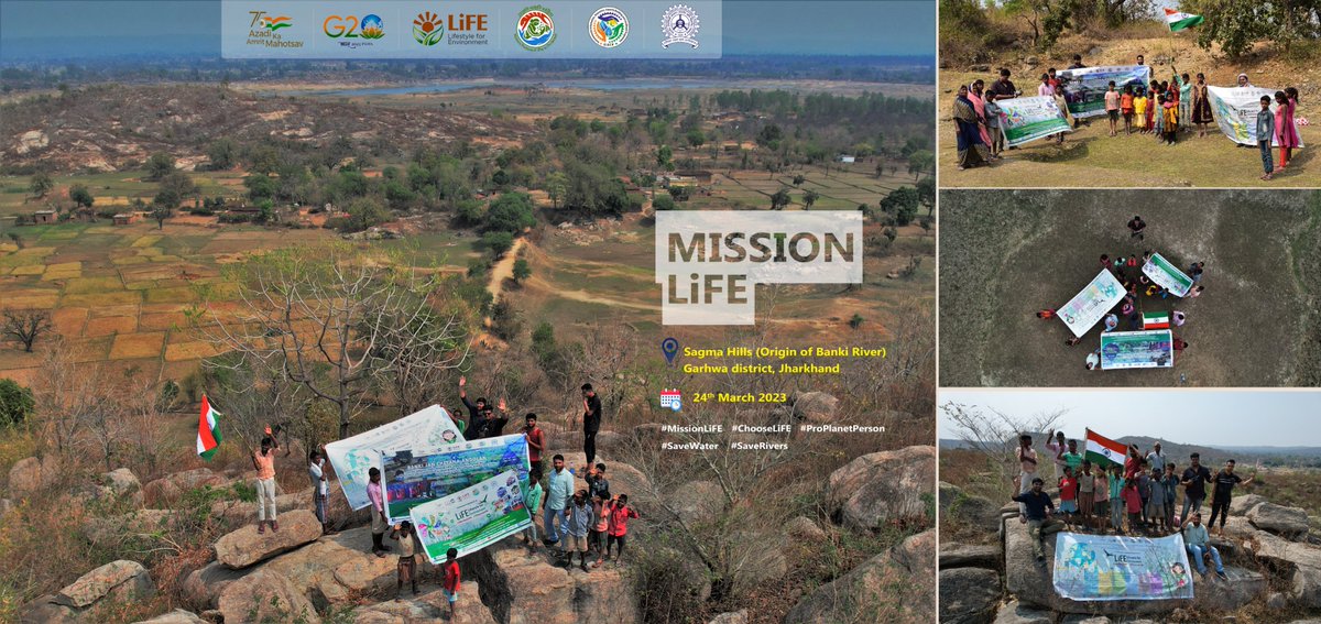 Mission LiFE at Sagma Hills (Origin of Banki River): awareness programme 'Banki Jan Chetna Andola' banner display in-line with #MissionLiFE #SaveWater theme among local villagers conducted by @EnvisIit.
#ChooseLiFE  #ProPlanetPeople #SaveRivers
@moefcc @EIACPIndia @IITISM_DHANBAD