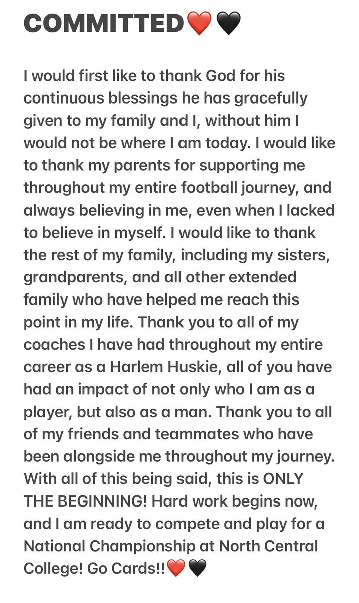 EddieValdes_24's tweet photo. 100% COMMITTED!!❤️🖤 Go Cards!! 
@football_ncc @NCC_Athletics @coachlew13 @HarlemHuskiesAD @harlem_huskie @HarlemBoysBB @coachdubose72 @CoachFehrle @PrepRedzoneIL @EDGYTIM @CoachBigPete https://t.co/FZaqAua6GK