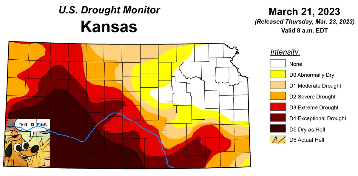 KansasWheat's tweet photo. New #drought monitor based on this week's observations. #wheat23 https://t.co/4JWp0Grldg