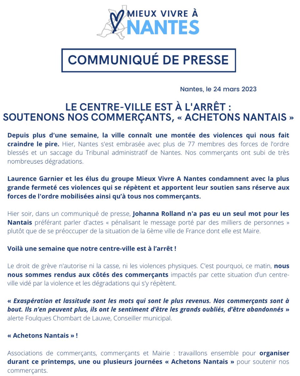 MVANantes's tweet photo. 🔴 Soutenons nos commerçants, « #AchetonsNantais ».

Nous nous sommes rendus ce matin aux côtés des commerçants : exaspération et lassitude sont les mots qui sont le plus revenus.

Ils n’en peuvent plus, ils ont le sentiment d’être les grands oubliés, d’être abandonnés. https://t.co/f7hpibpVW0